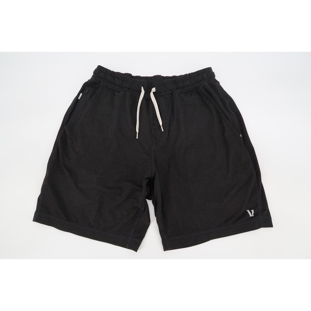 Vuori Ponto Performance Shorts Mens Small Black Heather Knit Drawstring Pockets